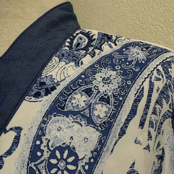 Chico's Reversible Kimono Paisley Tencel Duster Jacket  | Size 2 (L) - Picture 3 of 12